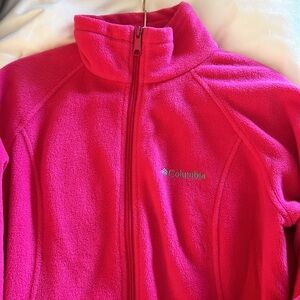 Columbia Hot Pink Fleece Zip Up Jacket Sweater | L